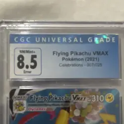 Pokemon Flying Pikachu VMAX CGC 8.5 Celebrations 007/025 Error Holo - Image 3