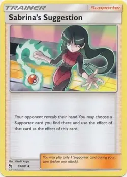 Sabrina's Suggestion - 65/68 - Uncommon NM, English Pokemon Hidden Fates - Image 1