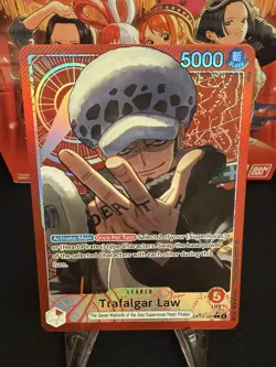 One Piece The Azure Sea's Seven Trafalgar Law OP14-001 Alternate Art Leader Foil - Image 1
