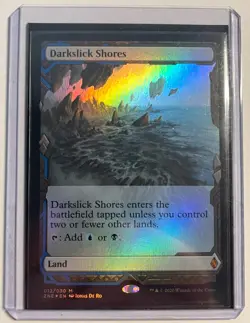 M/NM Darkslick Shores (Foil) MTG Zendikar Rising Expeditions Mythic #12 - Image 1