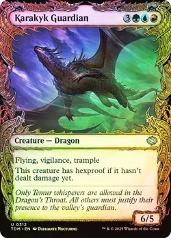 MTG FOIL KARAKYK GUARDIAN 0312 SHOWCASE - TARKIR: DRAGONSTORM TDM - DRAGON - Image 1