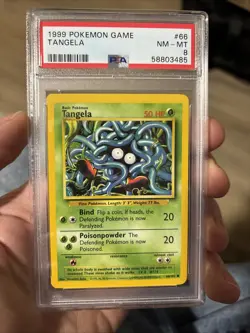 1999 Pokemon Base Set Unlimited Tangela #66 PSA 8 - Image 1