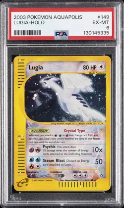 2003 POKEMON AQUAPOLIS #149 LUGIA-HOLO PSA 6 - Image 1