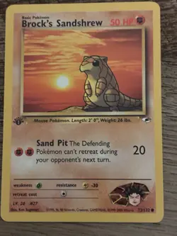 Pokemon TCG Brock's Sandshrew Gym Heroes 1st Ed 72/132 Common Basic 50 HP Regul… - Image 1