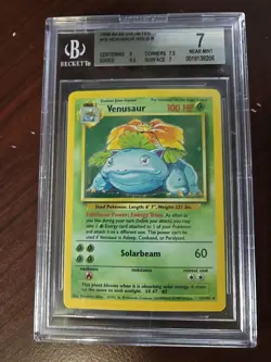1999 Pokemon Base Set Unlimited Venusaur #15 BGS 7 - Image 1