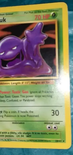 1999 Muk Holo Rare Vintage English 13/62 Fossil Pokemon - Image 2