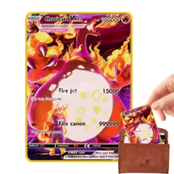 Charizard VMAX 999999point Gold Metal Pokemon Card Collectible Gift Display Gift - Image 1