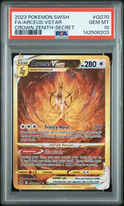 Pokemon Card PSA 10 Arceus VSTAR GG70/GG70 Crown Zenith Gold Secret Rare 2023 - Image 1