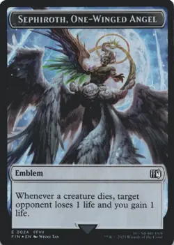 MTG Emblem - Sephiroth, One-Winged Angel // Robot Warrior (0012) Double-Sided To - Image 1