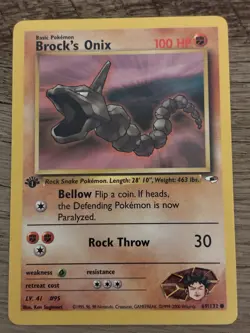 Pokemon TCG Brock's Onix Gym Heroes 69/132 Common Basic 100 HP 1st Ed Regular E… - Image 1