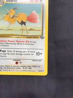 Pokemon Cards: Jungle 1st Edition Uncommon: Dodrio 34/64 - Image 4