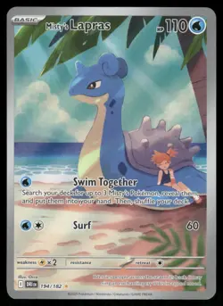 Pokemon Cards Misty's Lapras 194/182 Destined Rivals Illustration Rare NM - Image 1
