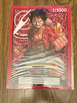 One Piece TCG Monkey D Luffy Certificate Of Crew Jumbo Oversized Card - Image 3