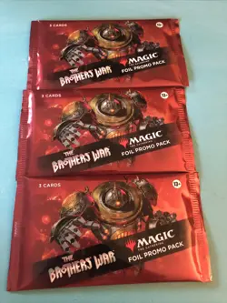 3 Magic The Gathering MTG: The Brothers War FOIL Promo Packs -Brand New Sealed - Image 1