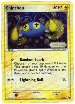Chinchou 50/92 Legend Maker STAMPED Reverse Holo Pokemon TCG - Image 1