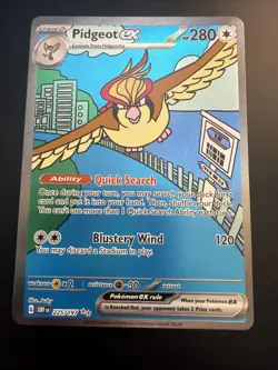 Pokemon TCG Pidgeot EX 225/197 Illustration Rare Holo Obsidian Flames - Image 1