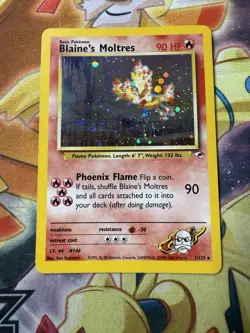 Pokemon- Blaine’s Moltres Gym Heroes 1/132 Holo NM - Image 4