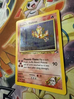 Pokemon- Blaine’s Moltres Gym Heroes 1/132 Holo NM - Image 5