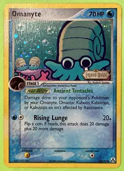 Pokemon Omanyte Legend Maker Stamped 60/92 Common Reverse Holo NO PLAY HAS MARK - Image 1