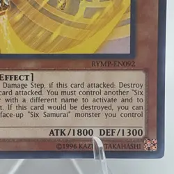 Yugioh The Six Samurai - Zanji RYMP-EN092 Ultra Rare 1st Ed NM - Image 5