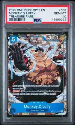2025 One Piece Op13 Carrying His Will Monkey D. Luffy Treasure Rare PSA 10 #058 - Image 1