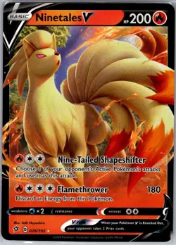 Ninetales V 026/192 SWSH02: Rebel Clash - Pokemon Card - NM - Image 1