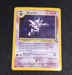 Pokemon Haunter Fossil Holo Rare Card 6/62 Unlimited 1999 English - Image 1