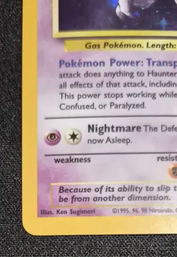 Pokemon Haunter Fossil Holo Rare Card 6/62 Unlimited 1999 English - Image 5