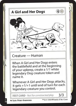 A Girl and Her Dogs 1x MtG Mystery Booster 2 Playtest Cards 2024 SP/NM - Image 1