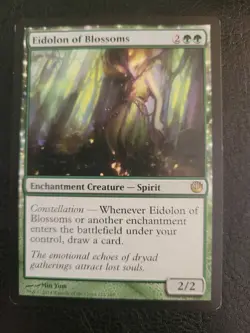 Eidolon of Blossoms Journey into Nyx MTG Magic Rare Green Spirit Enchantment LP - Image 1