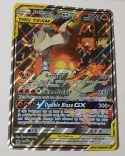 Pokemon Reshiram & Charizard GX TAG TEAM Promo Holo SM201 - Image 1