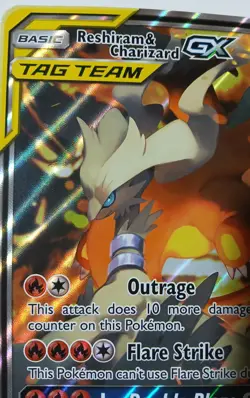 Pokemon Reshiram & Charizard GX TAG TEAM Promo Holo SM201 - Image 3