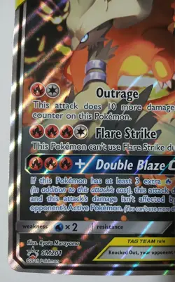 Pokemon Reshiram & Charizard GX TAG TEAM Promo Holo SM201 - Image 5