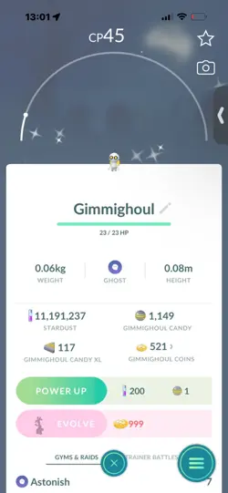 Pokemon Go Shiny Gimmighoul ( Reduced ) - Image 1