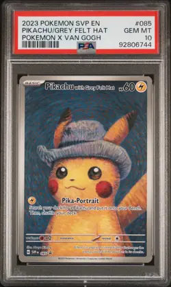 2023 Pokemon Black Star SV Promo 085 Van Gogh Pikachu With Grey Felt Hat PSA 10 - Image 1