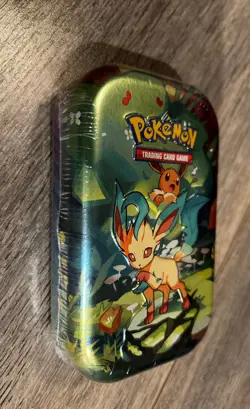 Pokemon Prismatic Evolutions Mini Tin (Leafeon) NEW SEALED - Image 2