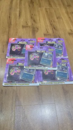 5x Pokemon Ascended Heroes Gastly Tech Sticker Collection 3 Pack Sealed - Image 1