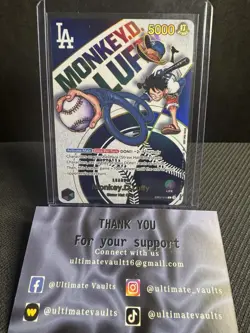 One Piece TCG Monkey D Luffy Promo Card Dodgers Collaboration - LP - Image 1