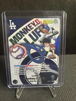 One Piece TCG Monkey D Luffy Promo Card Dodgers Collaboration - LP - Image 2