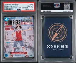 2026 One Piece Promos P-055 Monkey D. Luffy College Basketball Voyage PSA 10 - Image 3