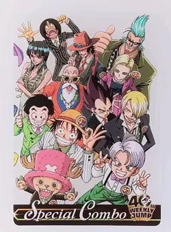Luffy Vegeta - Dragon Ball × One Piece Weekly Jump 40th Wafer Card JASC-04-030 - Image 1