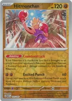 Hitmonchan 107/165 Reverse Holo Pokemon 151 Card Near MINT English - Image 1
