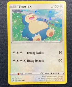 Snorlax Holo Black Star Promo Pin Collection 2020 Pokemon SWSH #032 Swirl - Image 1