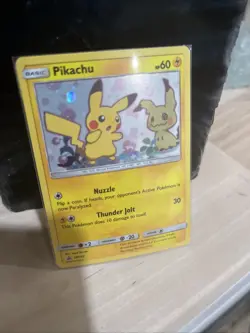 Pokemon card: Pikachu promo POKEMON TEAM UP PIKACHU #SM162 HOLO BLACK STAR PROMO - Image 2