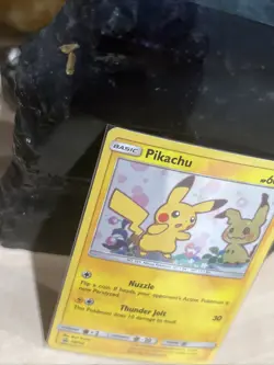 Pokemon card: Pikachu promo POKEMON TEAM UP PIKACHU #SM162 HOLO BLACK STAR PROMO - Image 3