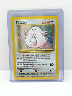 Pokemon TCG Chansey Base Set Rare Holo 3/102 1999 120HP Vintage Card Stock - Image 3
