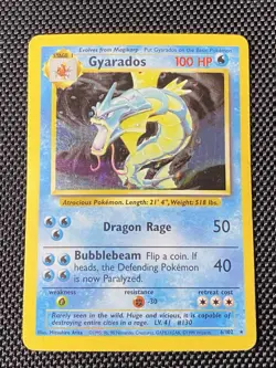 Gyarados 006/102 Holo Rare Base Set Holo Pokemon Card LP - Image 1