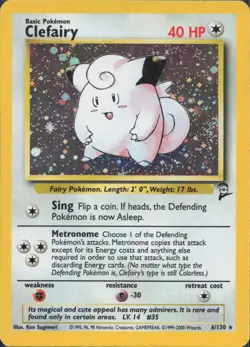 Pokemon TCG - Clefairy 6/130 Holo Rare Base Set 2 - 704 - Image 1
