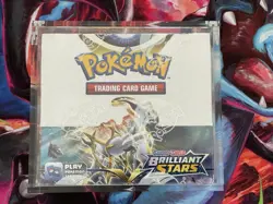 Pokemon Sword & Shield Brilliant Stars Booster Box + Acrylic - Tiny Rip In Seal 820650819964 - Image 1