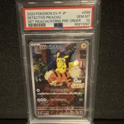 Pokemon TCG Detective Pikachu SV-P Promo 098/SV-P Holo Japanese PSA 10 - Image 1